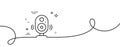 Speaker line icon. Computer component sign. Sound symbol. Continuous line with curl. Vector Royalty Free Stock Photo