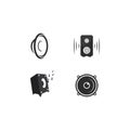 speaker logo template vector icon illustration