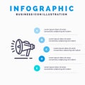 Speaker, Loudspeaker, Voice, Announcement Line icon with 5 steps presentation infographics Background