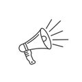 speaker megaphone line icon vector design template Royalty Free Stock Photo