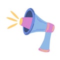 Speaker. Megaphone. Symbol of advertising and promotion. The concept of social media marketing. Template of the landing page. Royalty Free Stock Photo