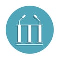 Speaker microphone icon in badge style. One of Election collection icon can be used for UI, UX Royalty Free Stock Photo