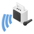 Speaker and microphone icon, isometric style Royalty Free Stock Photo