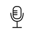 Speaker Microphone icon linear vector graphics sign Royalty Free Stock Photo