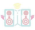 speaker music neon audio icon