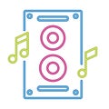 speaker music neon audio icon