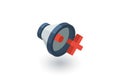 Speaker, mute isometric flat icon. 3d vector