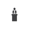 Speaker orator man vector icon