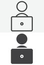 Speaker person line and solid vector icon set Royalty Free Stock Photo