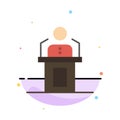 Speaker, Person, Presentation, Professional, Public, Seminar, Speech Abstract Flat Color Icon Template