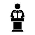 Speaker and podium vector icon