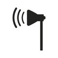 speaker on pole icon. Alert message. Megaphone speaker. Vector illustration. Stock image.