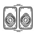 Speaker Portable Icon. Doodle Hand Drawn or Outline Icon Style