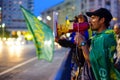 Speaker at romanian protest, Bucharest, Romania Royalty Free Stock Photo