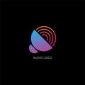 Speaker Sound Logo Concept, Audio Signal Design Vector, Colorful Logo Template