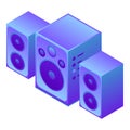 Speaker sound system icon, isometric style Royalty Free Stock Photo