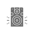 Speaker, subwoofer, audio equipment grey icon. Isolated on white background