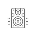 Speaker, subwoofer, audio equipment line icon.