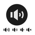 Speaker symbol, sound volume icons set vector illustration
