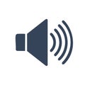 Speaker symbol: Vector volume sound icon representing multimedia audio and podcast notification Royalty Free Stock Photo