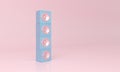 Speaker tower blue on pink minimal background Royalty Free Stock Photo