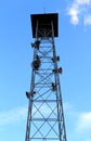 Speaker tower on blue sky Royalty Free Stock Photo