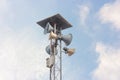 Speaker tower isolated on the communication technology background. Royalty Free Stock Photo
