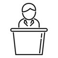 Speaker tribune icon outline vector. Speech podium