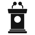 Speaker tribune icon simple vector. Democracy vote