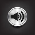 Speaker volume icon on silver button