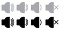 Speaker volume sound icon. Vector illustration of noise. Audio Icon. Silent symbol Royalty Free Stock Photo