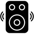 speaker, woofer glyph icon, vector design usa independence day