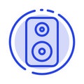 Speaker, Woofer, Laud Blue Dotted Line Line Icon