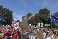 Speakers at anti coup rally in brighton against boris johnson Royalty Free Stock Photo