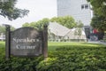 Speakers Corner in Singapore with the stage and the sign