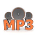 Speakers MP3 - Orange Royalty Free Stock Photo