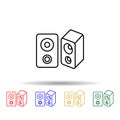 Speakers multi color style icon. Simple thin line, outline vector of computer parts icons for ui and ux, website or mobile Royalty Free Stock Photo