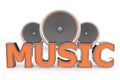 Speakers Music - Orange Royalty Free Stock Photo