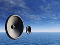 Speakers over Horizon Royalty Free Stock Photo