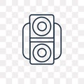 Speakers vector icon isolated on transparent background, linear