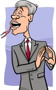 Speaking with forked tongue cartoon Royalty Free Stock Photo