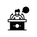 Black solid icon for Speaking, speaker and lecture Royalty Free Stock Photo