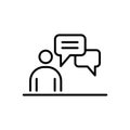 Speaking man business people icon simple line flat illustration Royalty Free Stock Photo