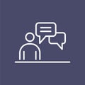 Speaking man business people icon simple line flat illustration Royalty Free Stock Photo