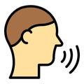 Speaking man icon vector flat Royalty Free Stock Photo