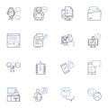 Speaking out line icons collection. Courage, Assertion, Bravery, Expression, Communication, Advocacy, Protest vector and