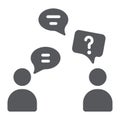 Speaking people glyph icon, chat and talking, conversation sign, vector graphics, a solid pattern on a white background.