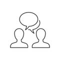 Speaking people outline icon on white background