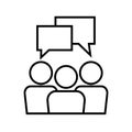 Speaking people vector icon. talk sign. speak illustration symbol.