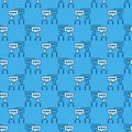 Speaking People vector Talk concept blue seamless pattern